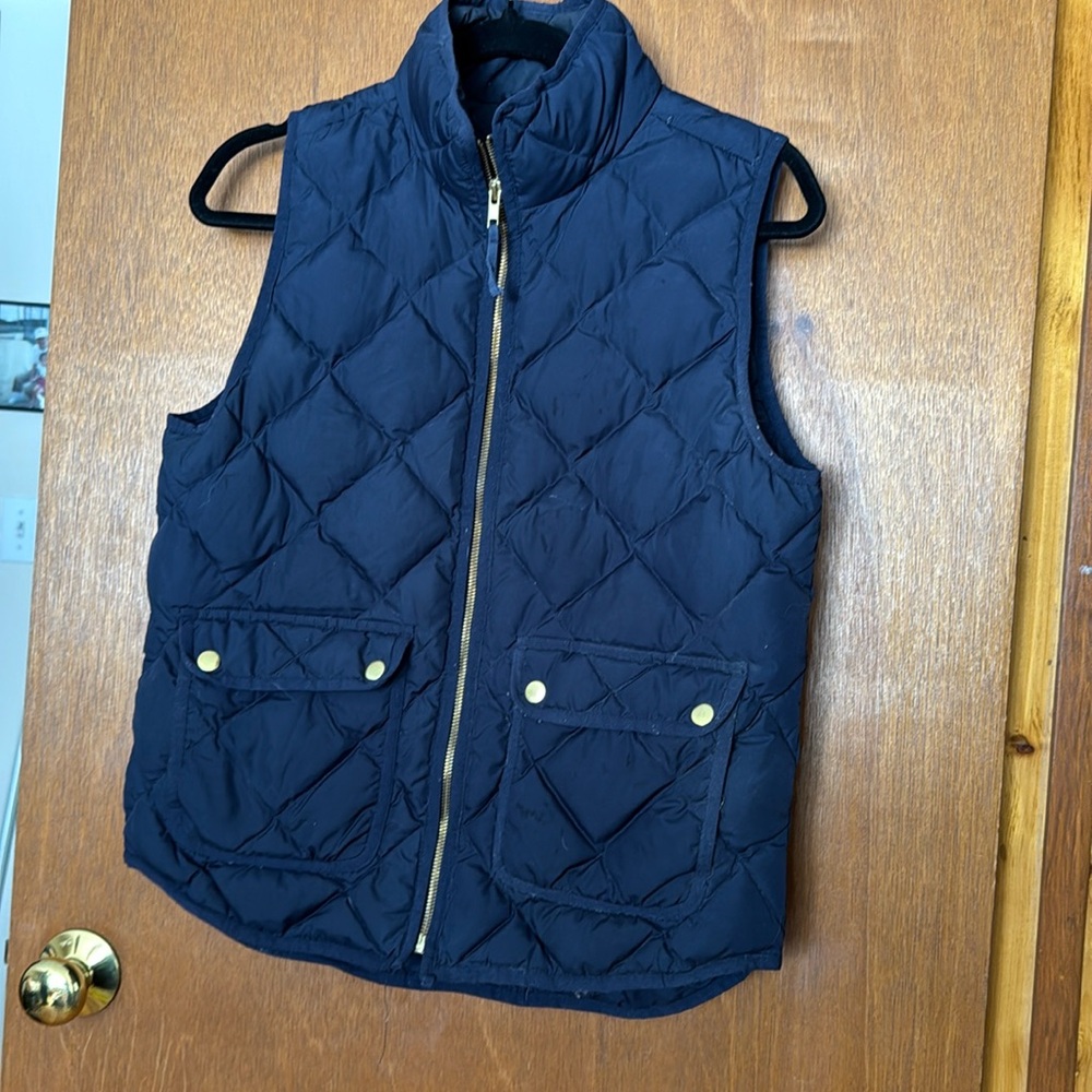 J. Crew puffer vest navy blue size small